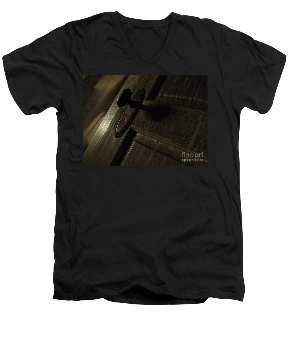 Ghostly Men's V-Neck T-Shirt featuring the photograph Burned Knob 02 by Peter Piatt