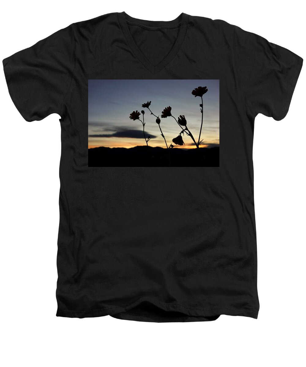 Superbloom 2016 Men's V-Neck T-Shirt featuring the photograph Death Valley Superbloom 104 #1 by Daniel Woodrum