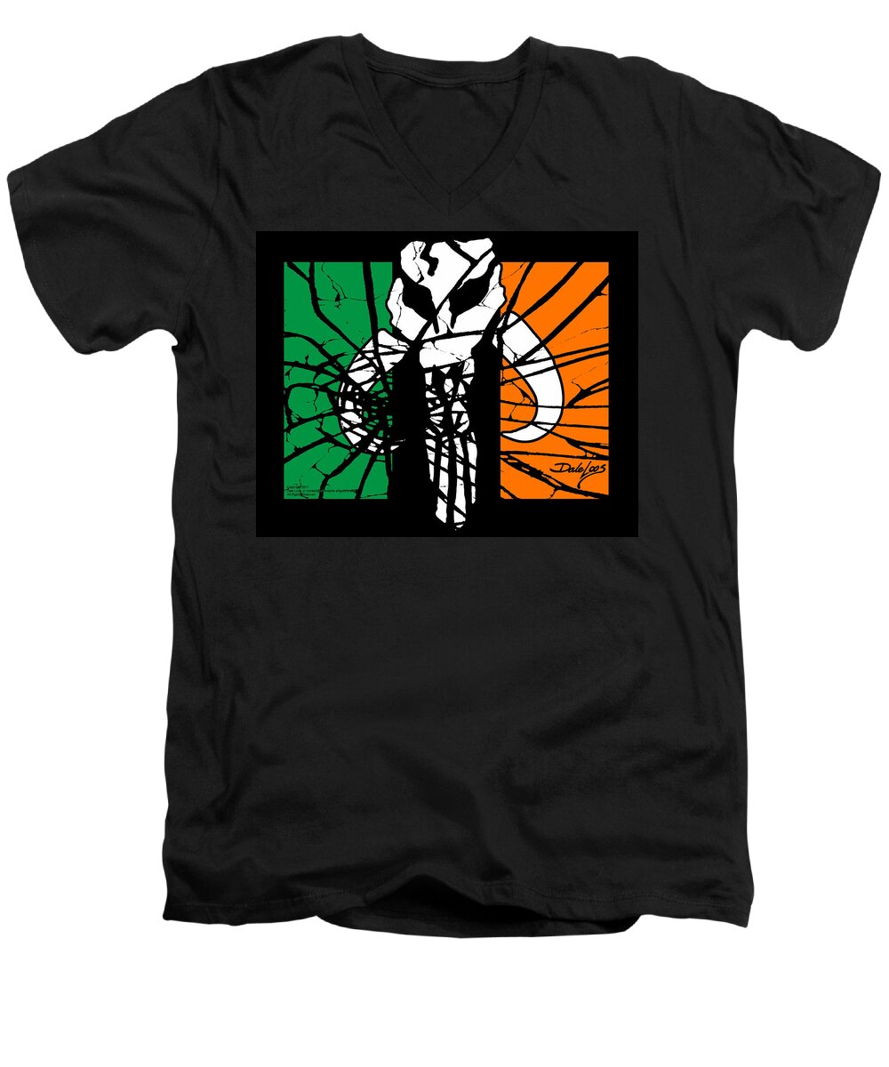 Sci Fi Men's V-Neck T-Shirt featuring the digital art Irish Mandalorian Flag #1 by Dale Loos Jr