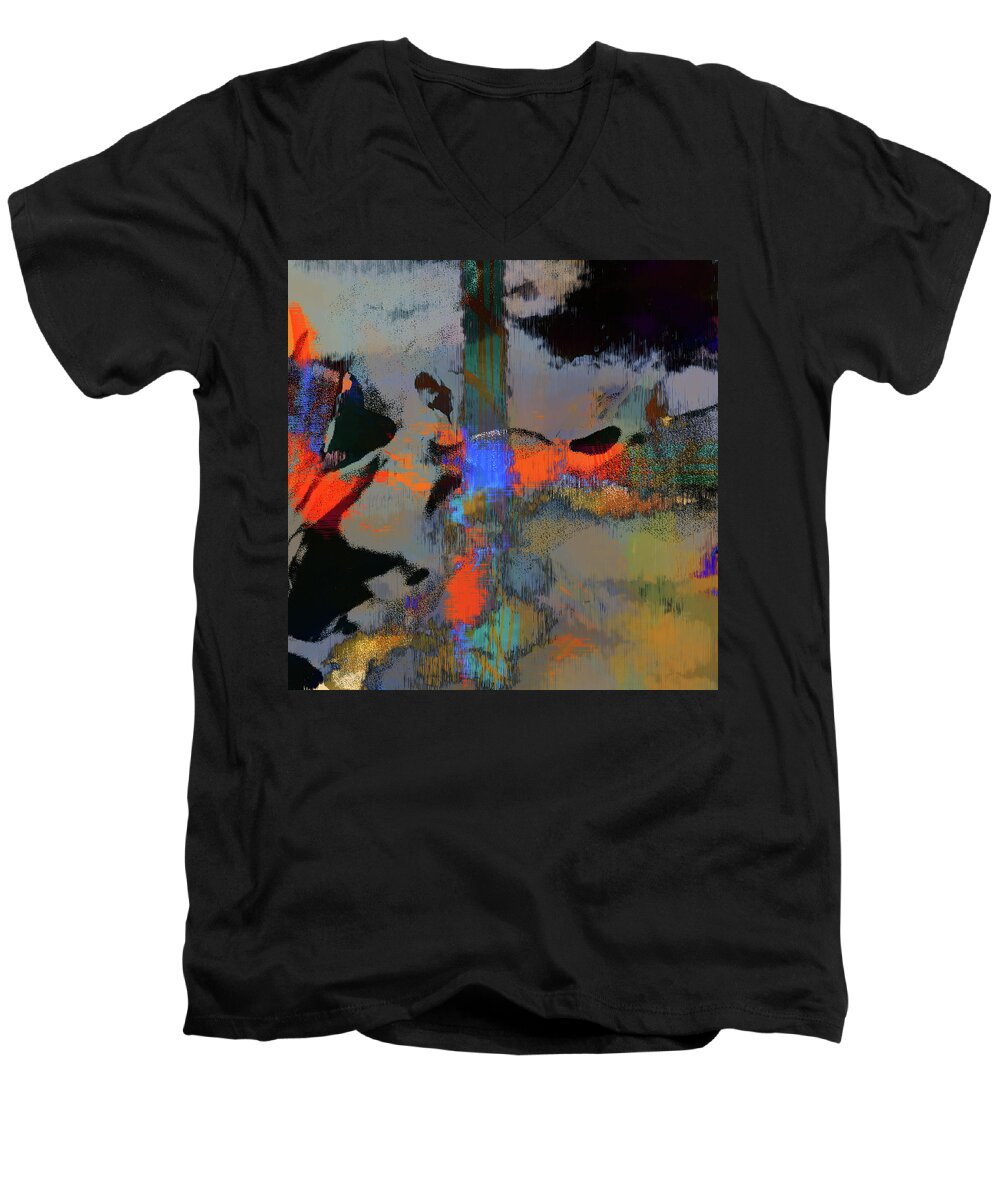 Modern Men's V-Neck T-Shirt featuring the digital art Penman Original-1309 by Andrew Penman