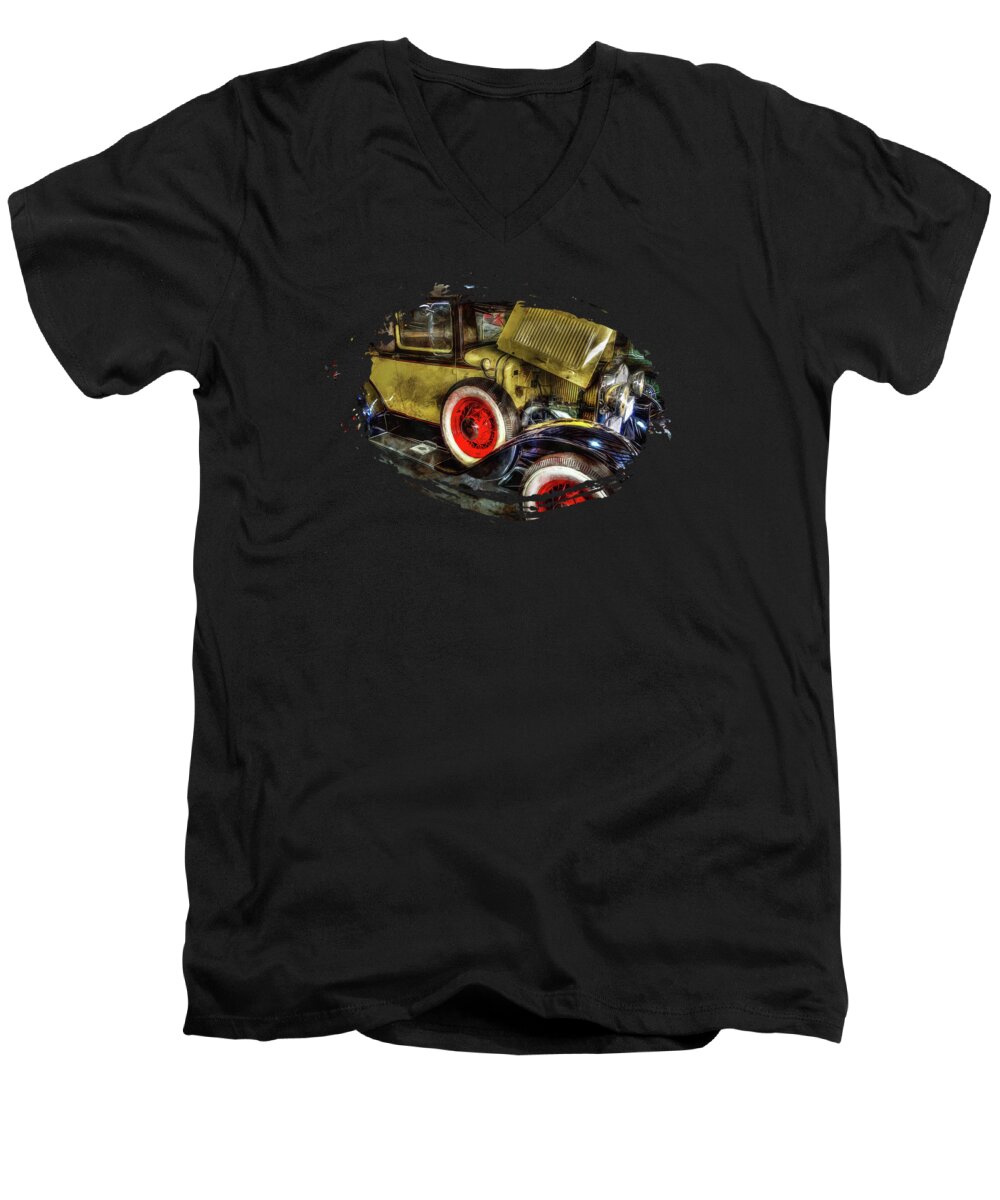 1930 Ford Model A Men's V-Neck T-Shirt featuring the photograph 1930 Ford Model A Convertible by Thom Zehrfeld