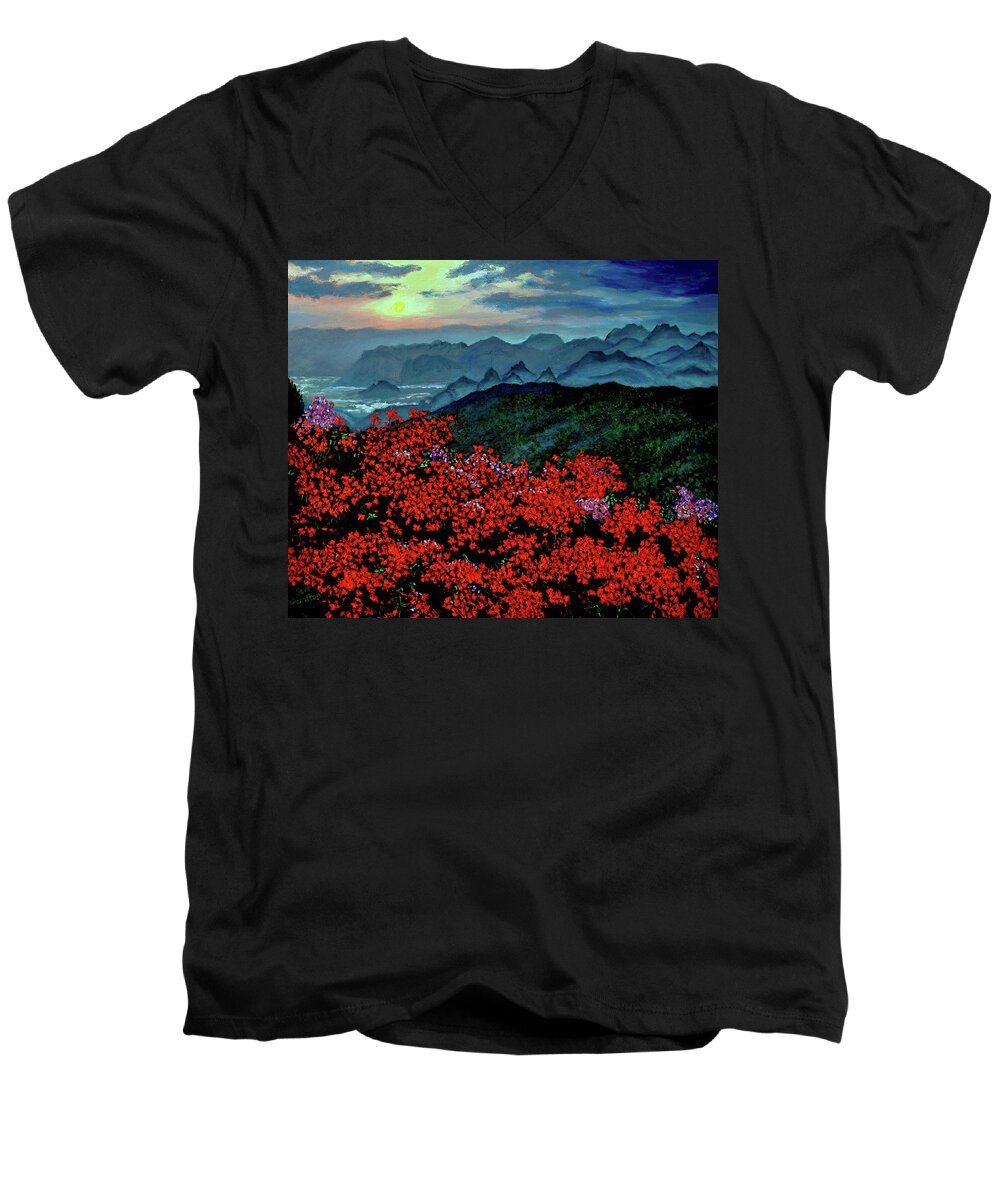 Paradise Men's V-Neck T-Shirt featuring the painting Paradise #1 by Stan Hamilton