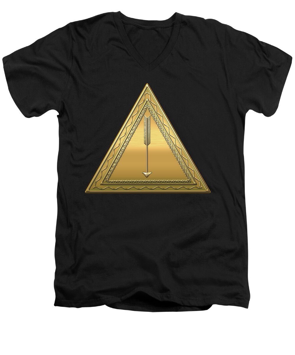 'ancient Brotherhoods' Collection By Serge Averbukh Men's V-Neck T-Shirt featuring the digital art 21st Degree Mason - Noachite or Prussian Knight Masonic by Serge Averbukh