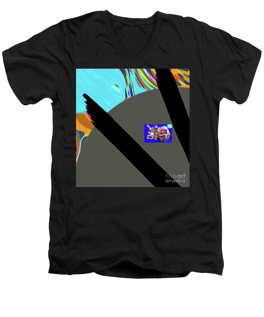 Men's V-Neck T-Shirt featuring the digital art 3-7-3057d by Walter Paul Bebirian
