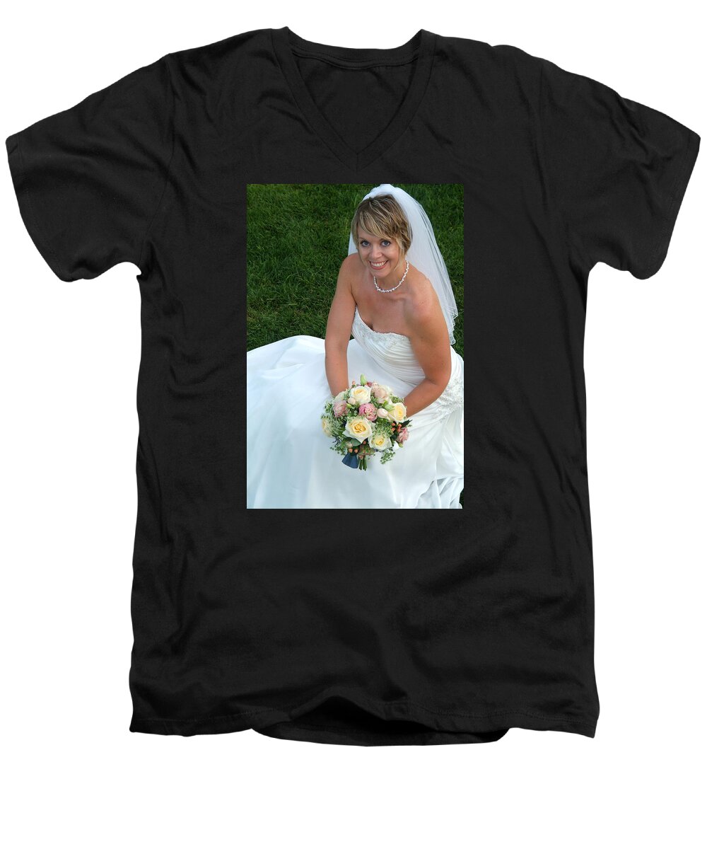  Men's V-Neck T-Shirt featuring the photograph Rebecca and David #6 by Michael Dorn