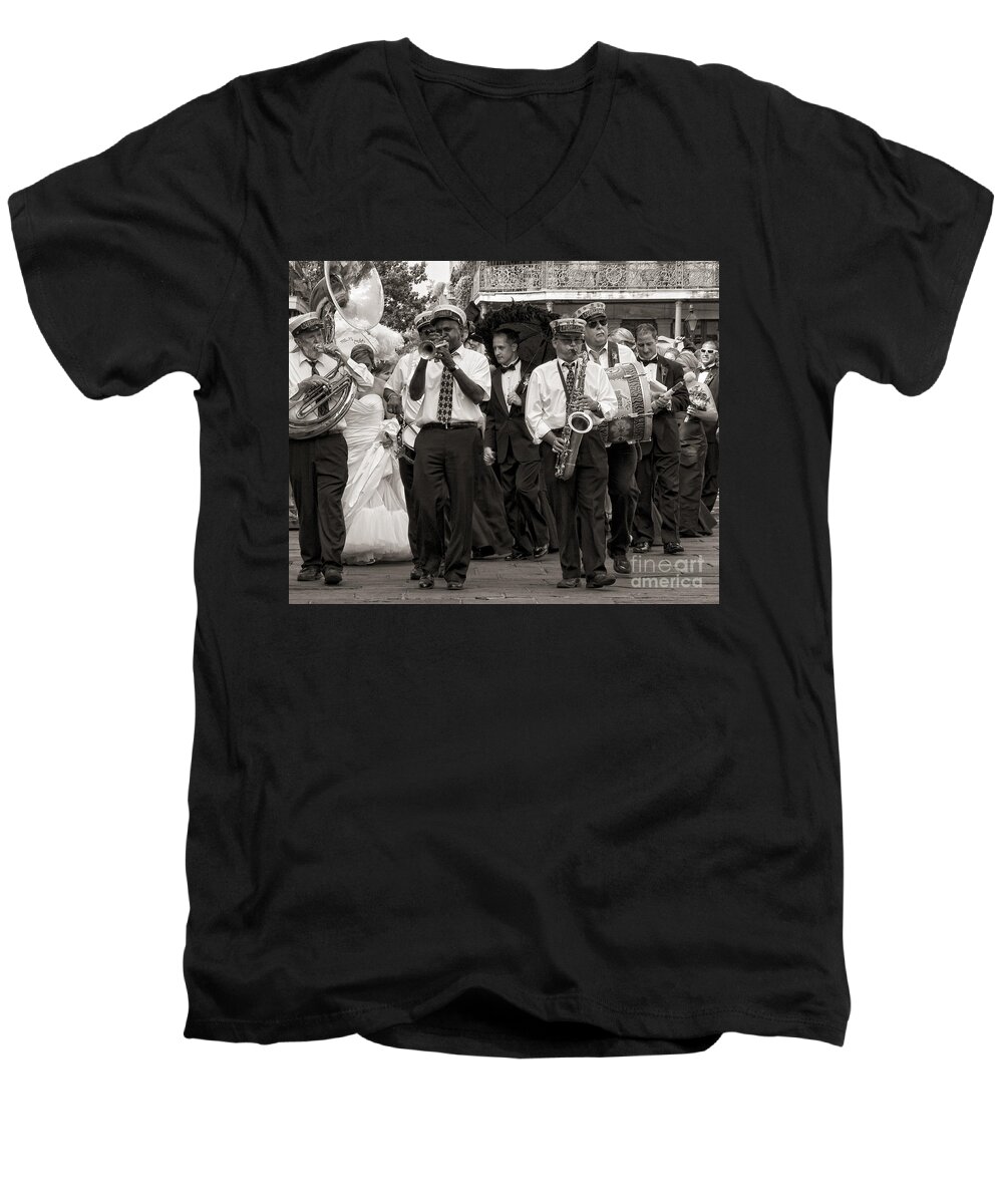 Fine Art Men's V-Neck T-Shirt featuring the photograph A Jazz Wedding in New Orleans by Kathleen K Parker