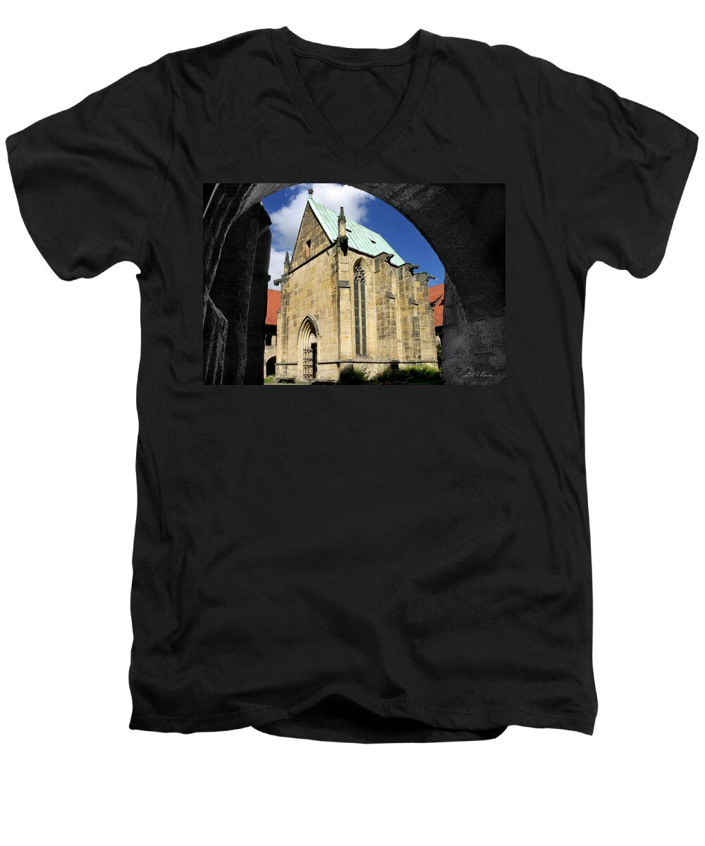 Architecture Men's V-Neck T-Shirt featuring the photograph A Window Through Time by Frederic A Reinecke