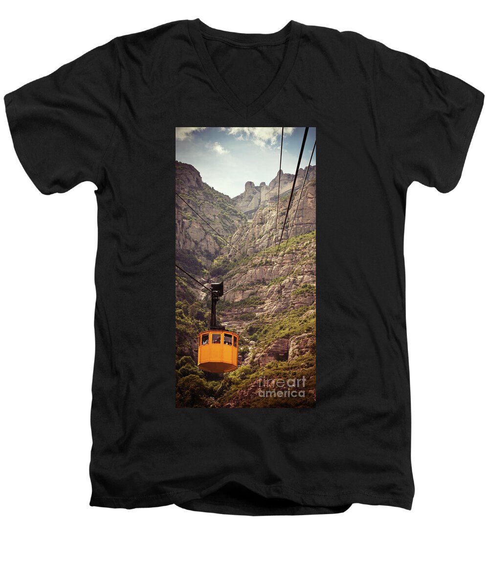 Landscape Men's V-Neck T-Shirt featuring the photograph Aeri de Montserrat by RicharD Murphy