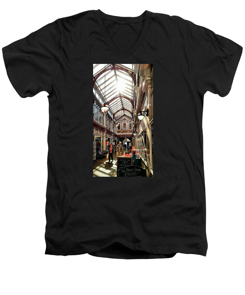 Arcade Men's V-Neck T-Shirt featuring the photograph Arcade by Pedro Fernandez