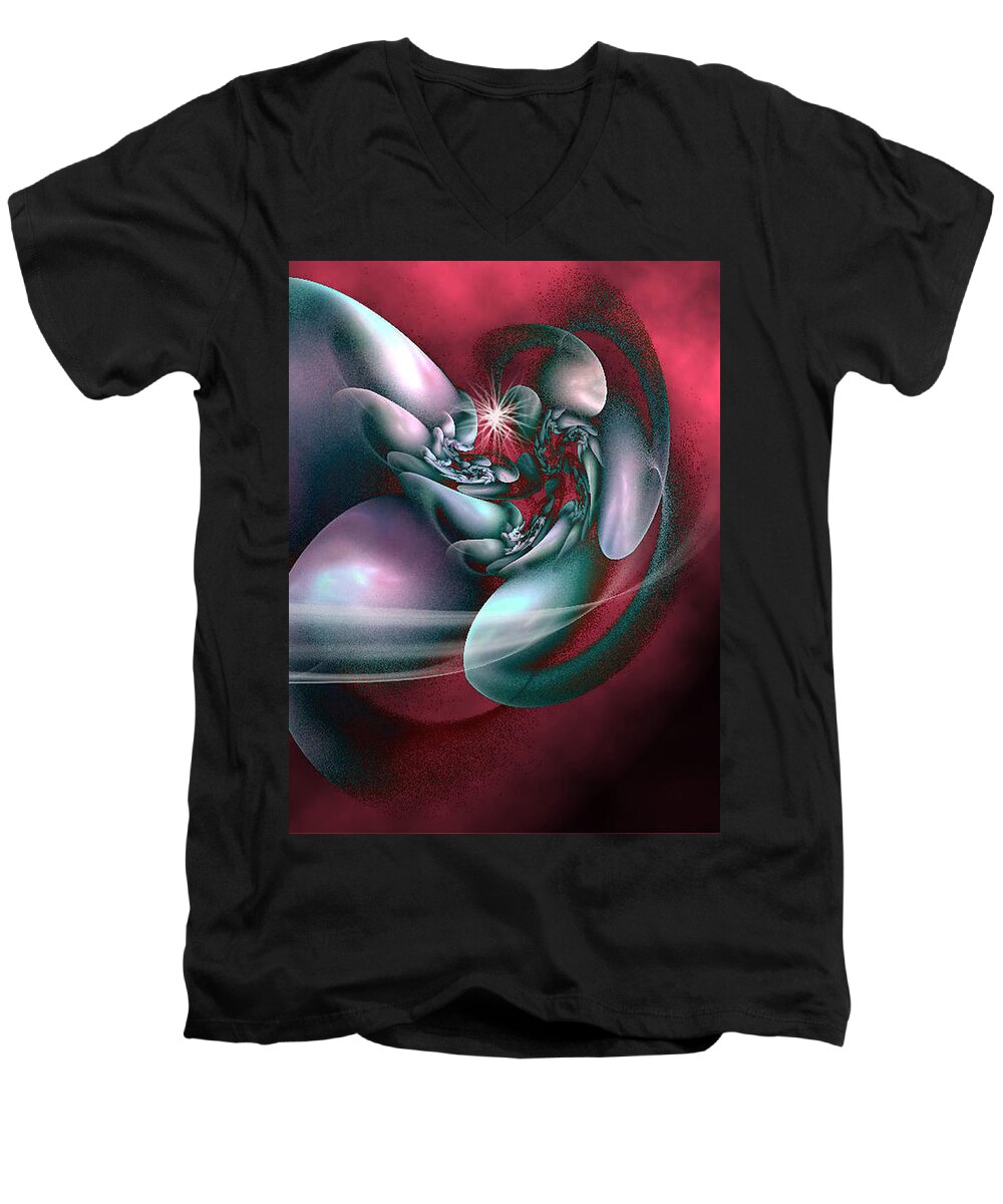 Fractal Men's V-Neck T-Shirt featuring the digital art Arms Of Inspiration by Holly Ethan