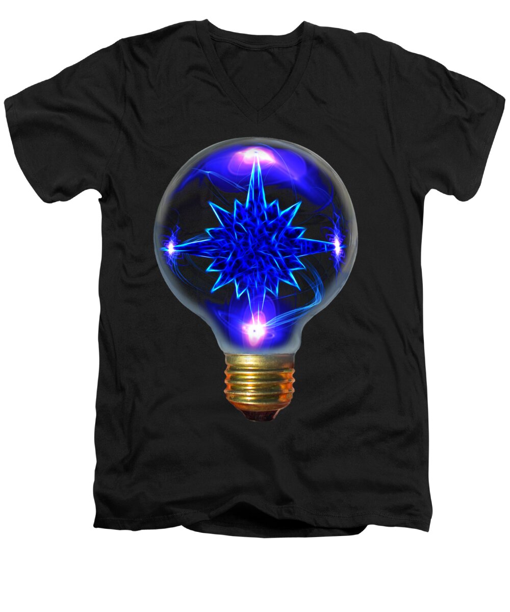 Light Bulb Men's V-Neck T-Shirt featuring the photograph A Bright Idea by Shane Bechler