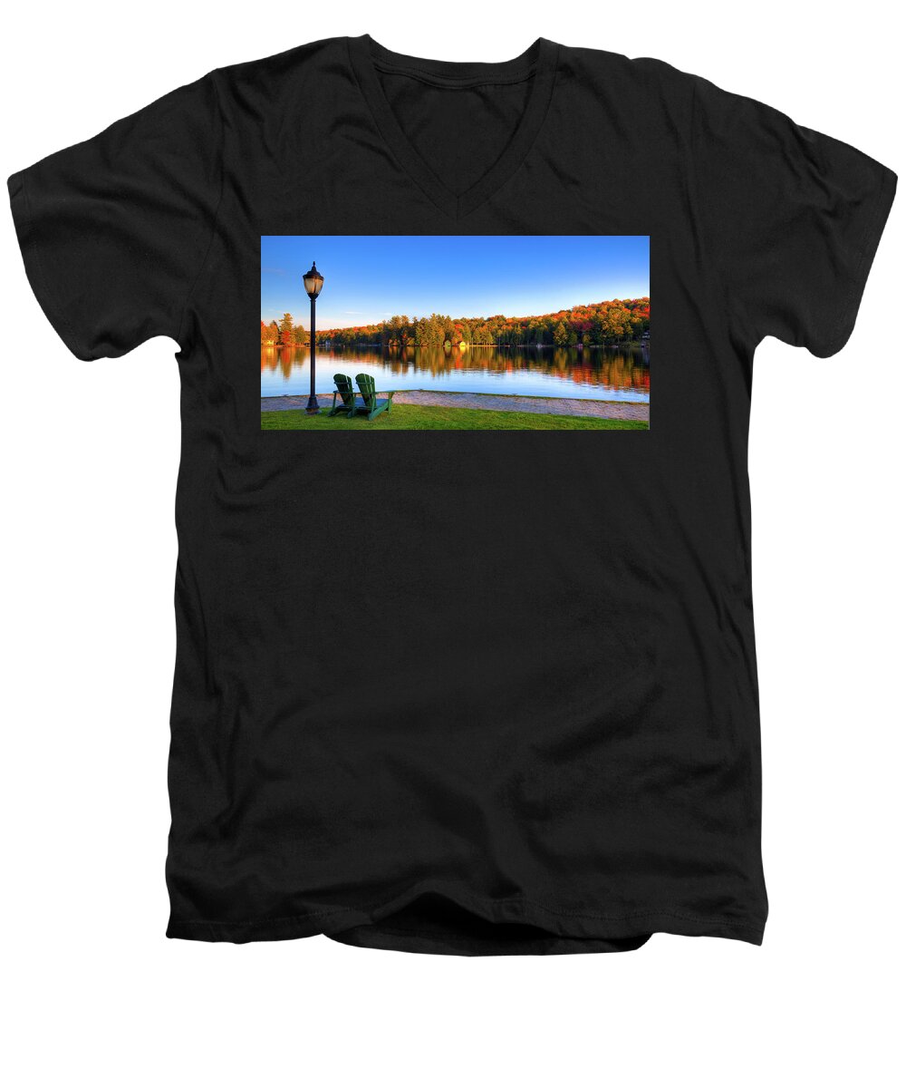 Landscape Men's V-Neck T-Shirt featuring the photograph Autumn View for Two by David Patterson