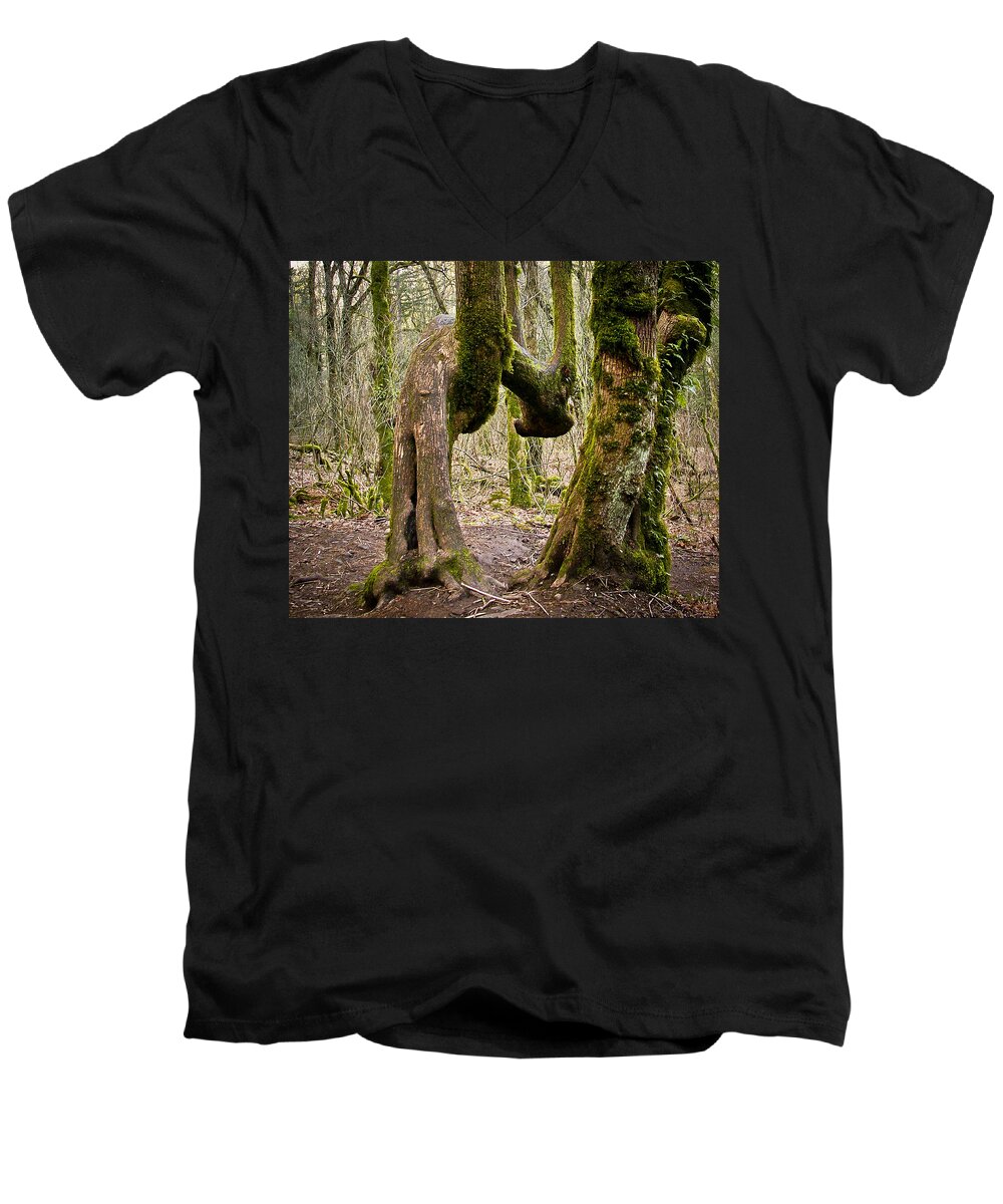 Trees Men's V-Neck T-Shirt featuring the photograph Bad Back by Albert Seger