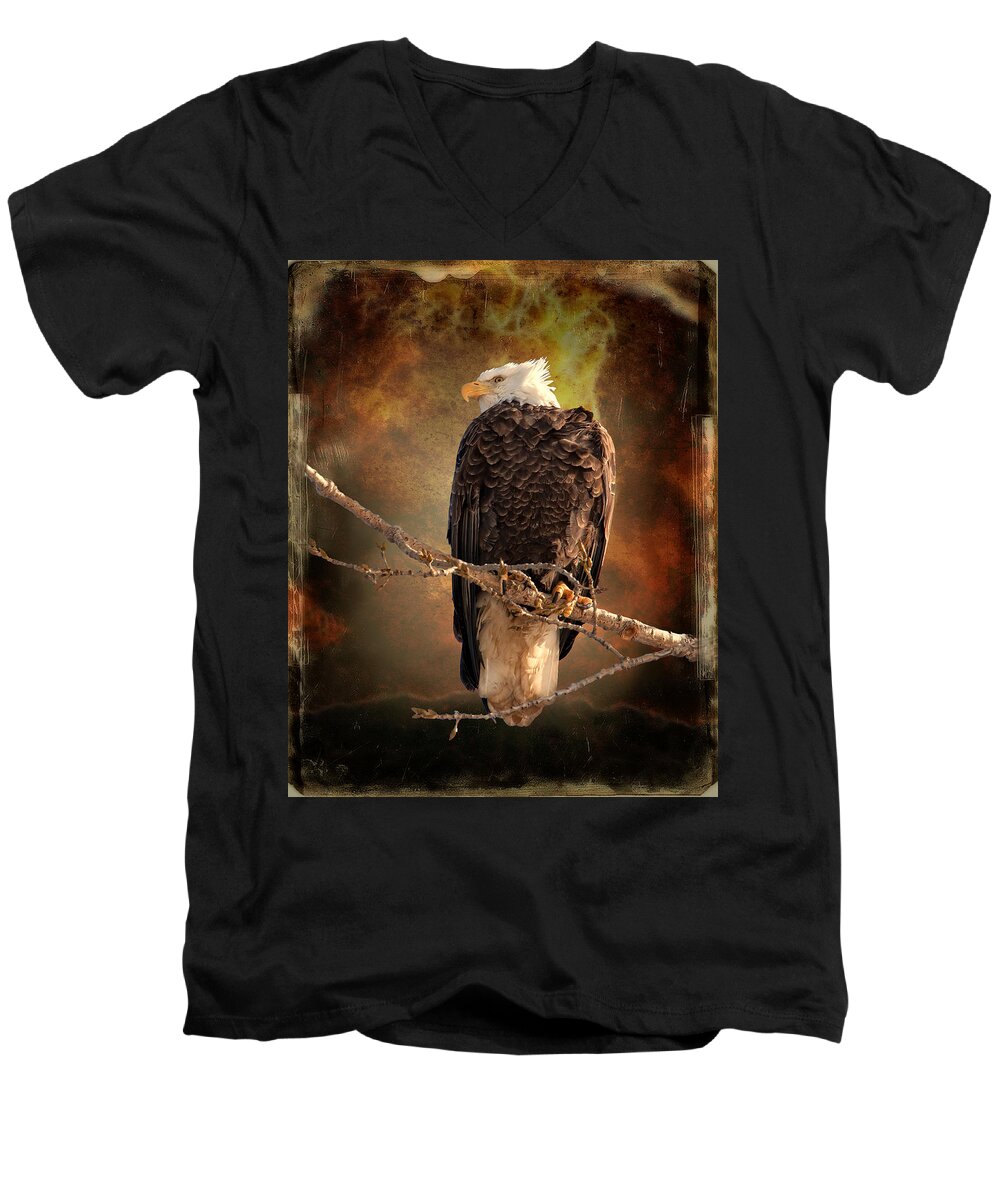 Art Men's V-Neck T-Shirt featuring the photograph Bald Eagle by Al Mueller