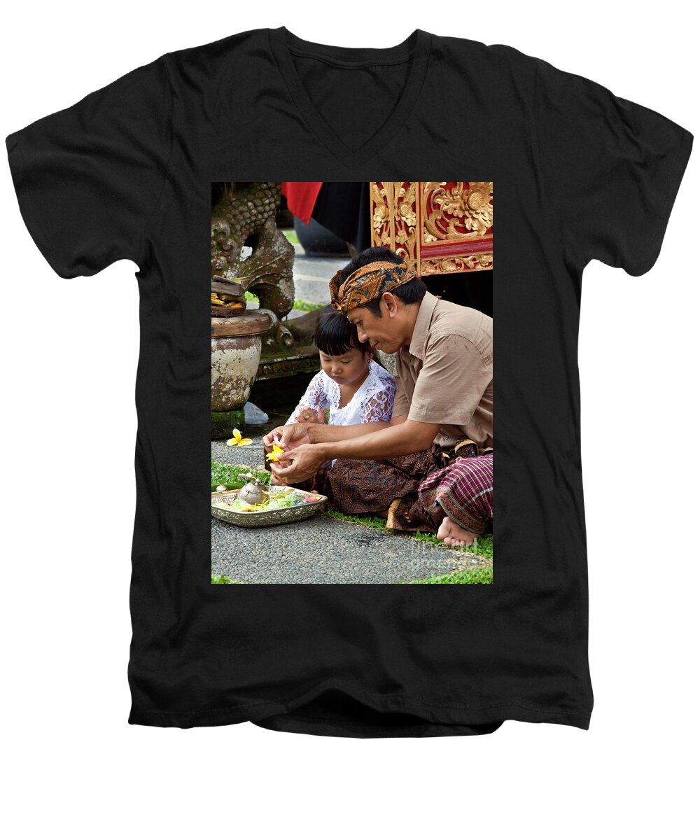 Asia Men's V-Neck T-Shirt featuring the photograph Bali_d796 by Craig Lovell