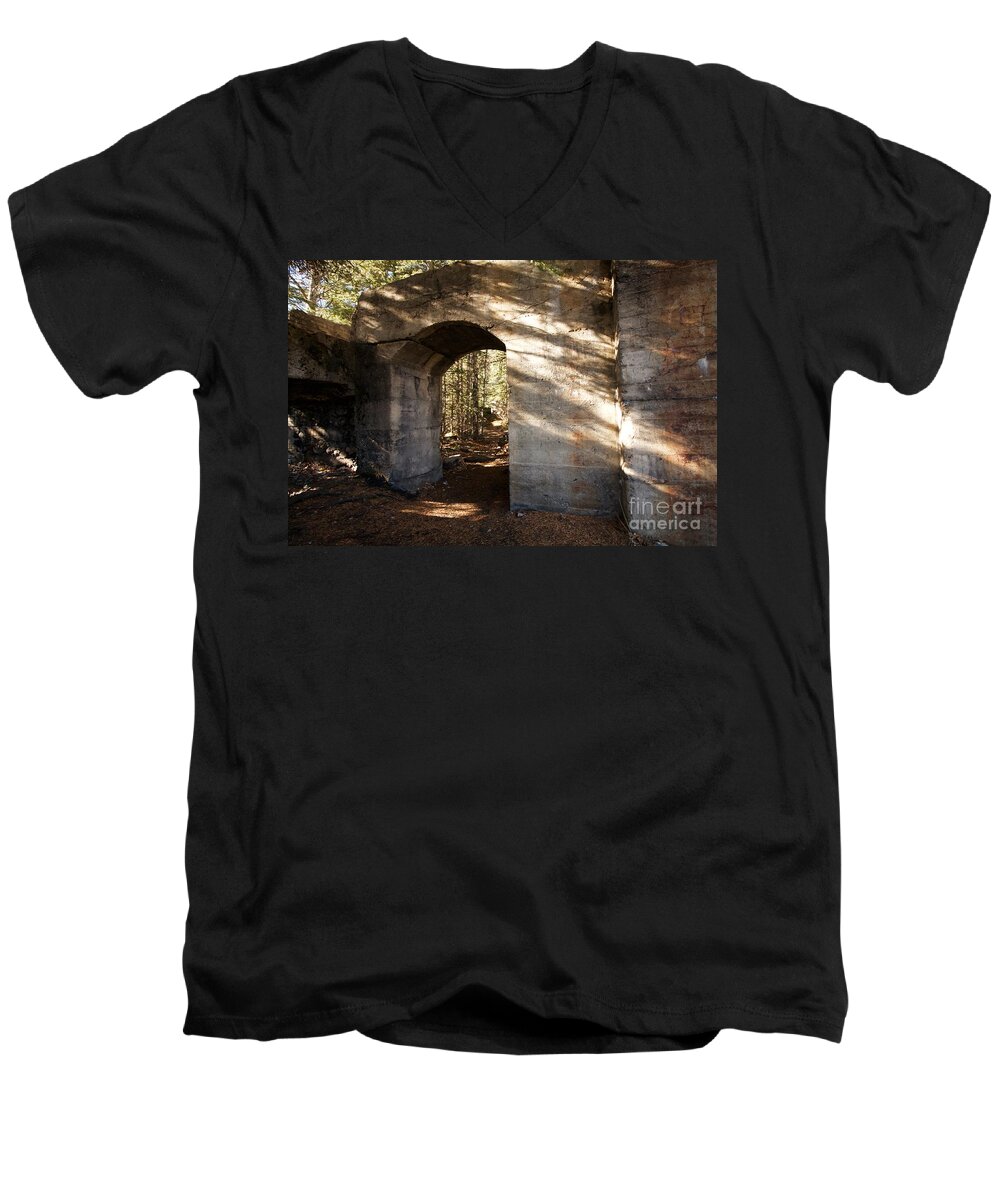 Ghost Men's V-Neck T-Shirt featuring the photograph Bankhead Ruins by Linda Bianic