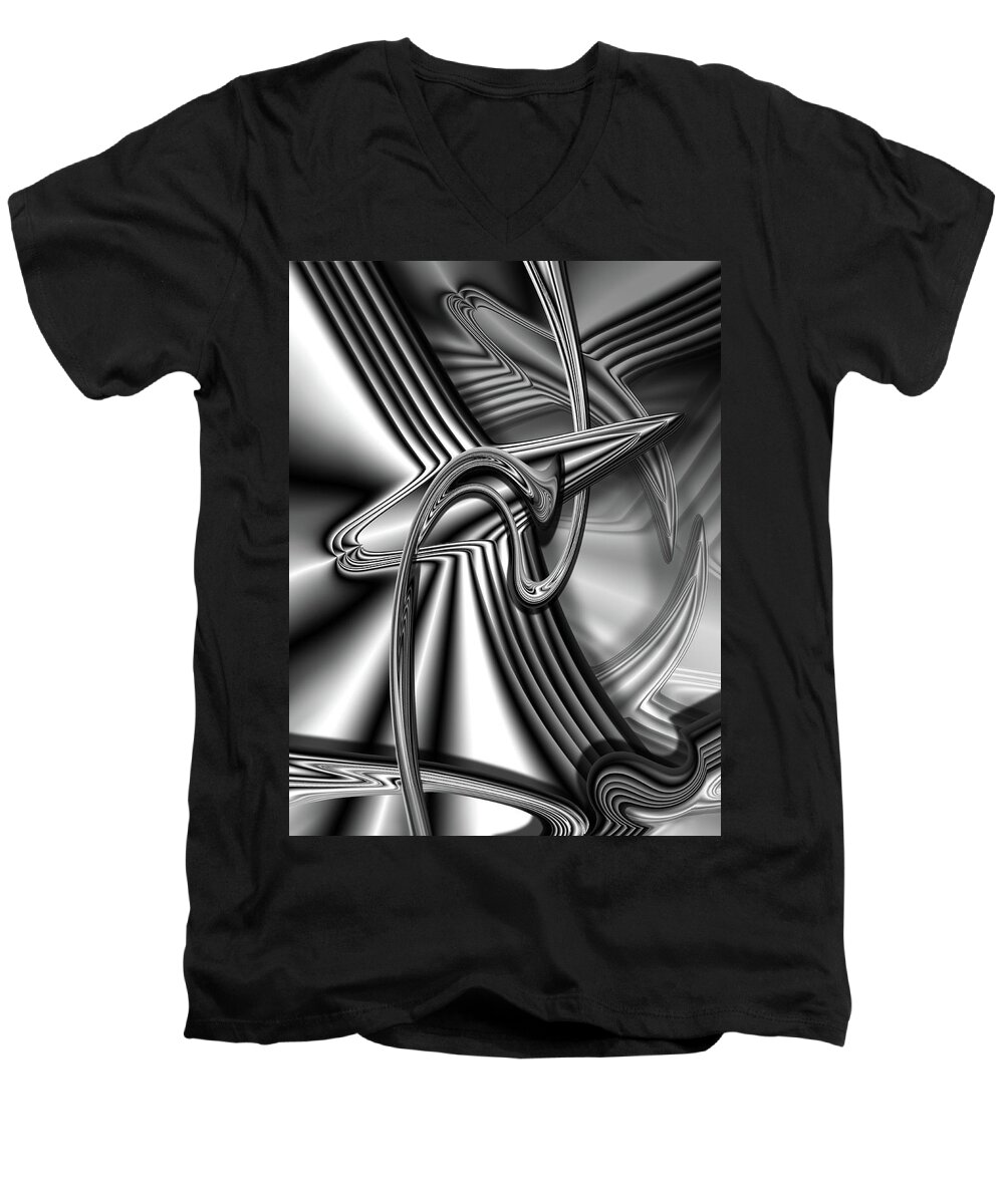Mighty Sight Studio Abstract Art Men's V-Neck T-Shirt featuring the digital art Betcha Don't One Time by Steve Sperry