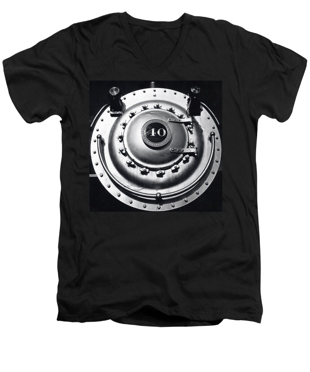 Locomotive Men's V-Neck T-Shirt featuring the photograph Big by Steven Huszar