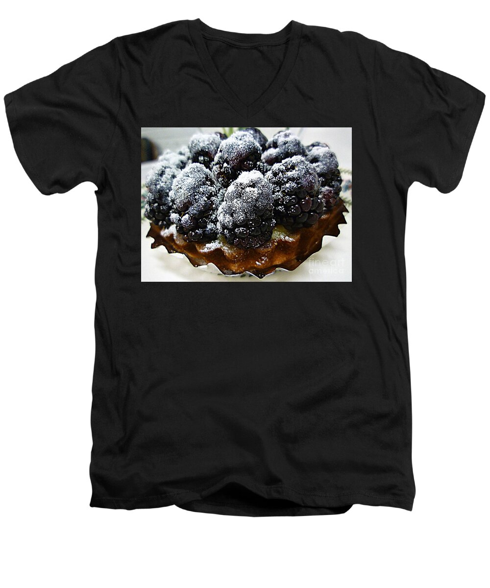 Blackberry Men's V-Neck T-Shirt featuring the photograph Blackberry Tart by Renee Trenholm