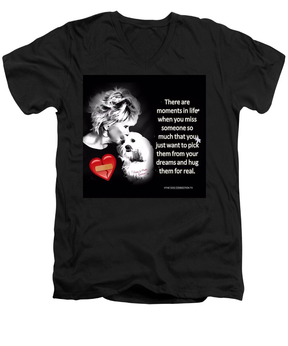 Moments Men's V-Neck T-Shirt featuring the digital art Broken Heart by Kathy Tarochione