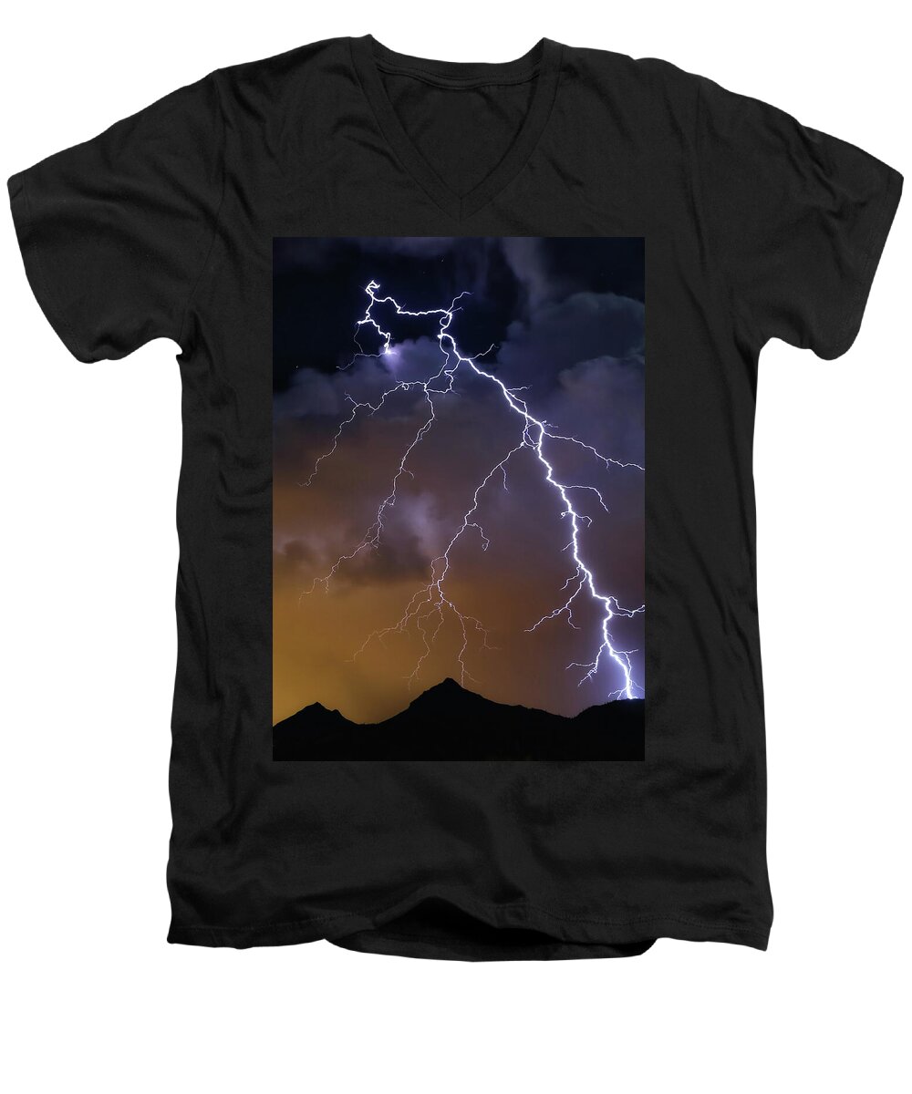 Storms Men's V-Neck T-Shirt featuring the photograph By Accident by Elaine Malott