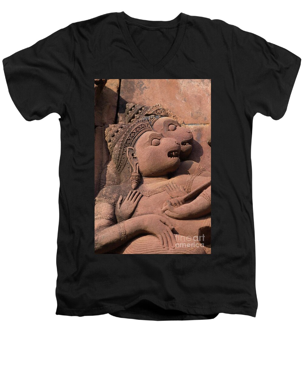 Archeology Men's V-Neck T-Shirt featuring the photograph Cambodia_d411 by Craig Lovell