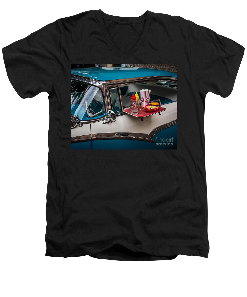 Car Men's V-Neck T-Shirt featuring the photograph Car Hop by Perry Webster