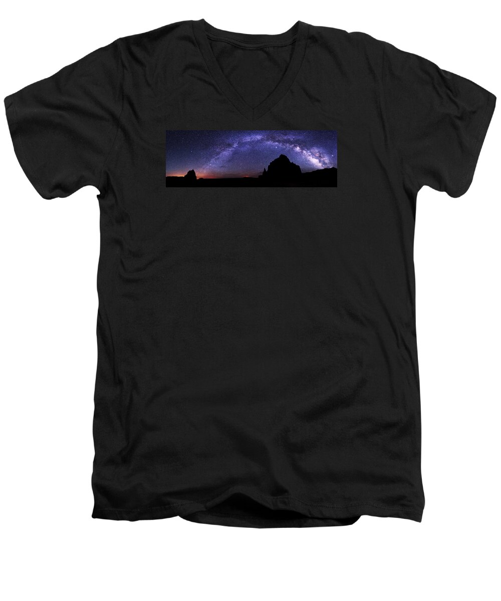 Celestial Arch Men's V-Neck T-Shirt featuring the photograph Celestial Arch by Chad Dutson