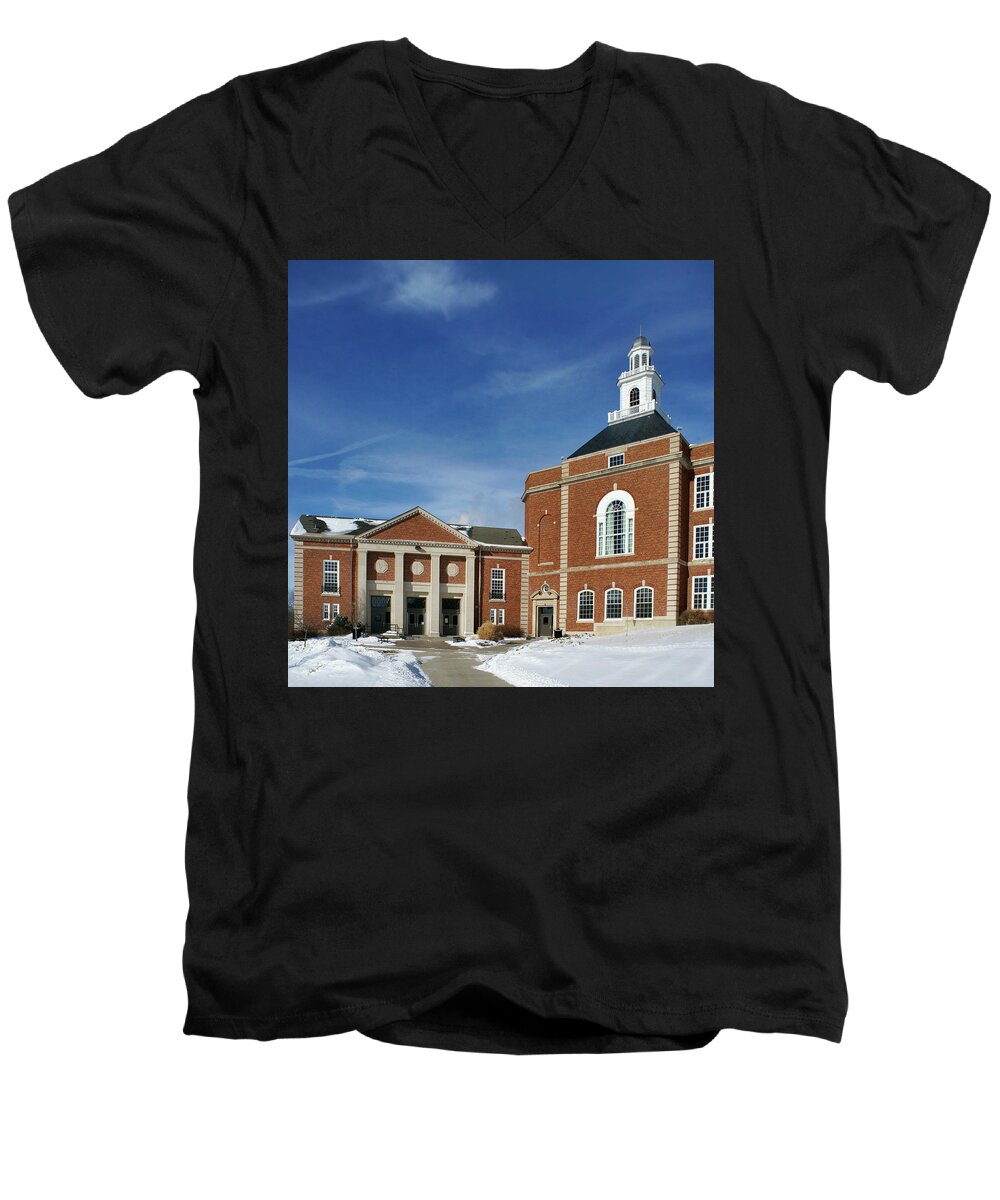City High Men's V-Neck T-Shirt featuring the photograph City High by Jamieson Brown