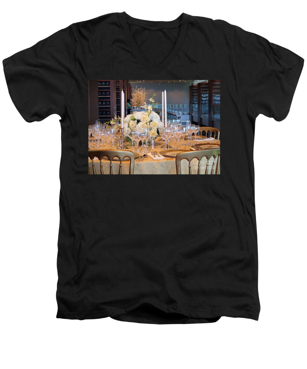 Clinton State Dinner Men's V-Neck T-Shirt featuring the photograph Clinton State Dinner 1 by Randall Weidner