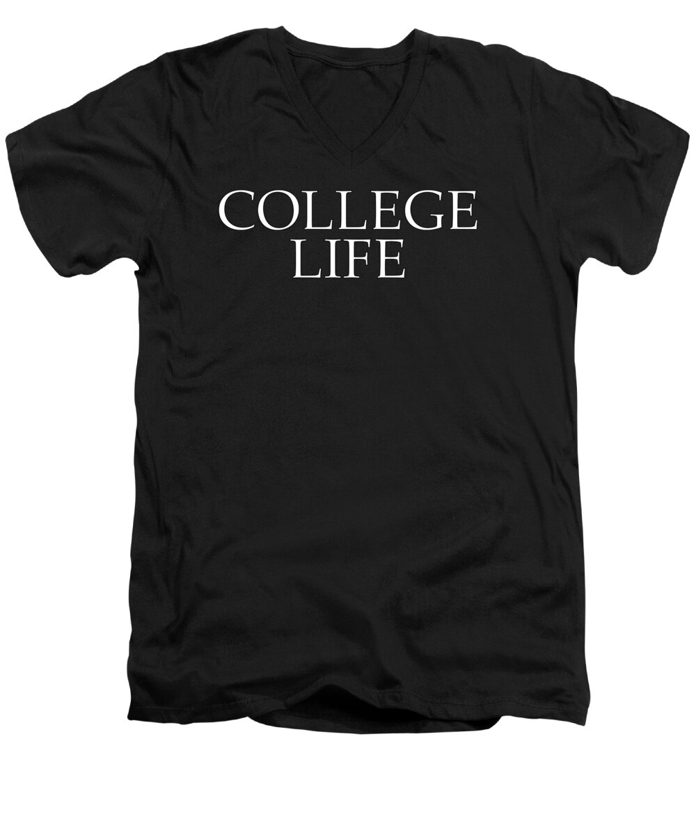 College Life Men's V-Neck T-Shirt featuring the digital art College Life by David Millenheft