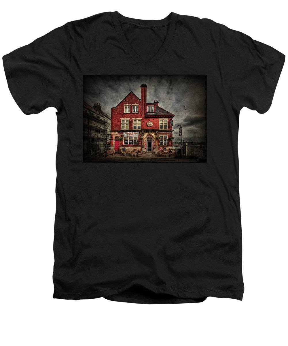 Whitby Men's V-Neck T-Shirt featuring the photograph Come Out And Play by Evelina Kremsdorf