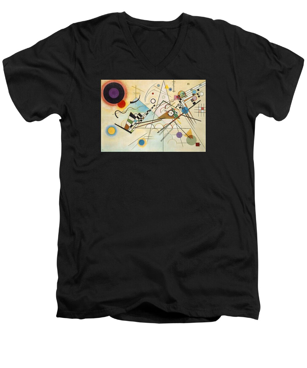 Wassily Kandinsky Men's V-Neck T-Shirt featuring the painting Composition VIII by Wassily Kandinsky