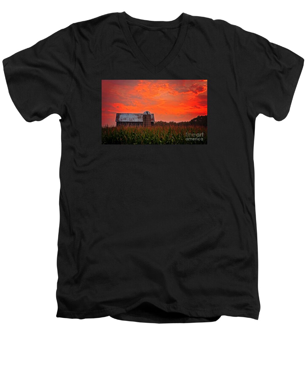 Ludington Michigan Men's V-Neck T-Shirt featuring the photograph Corn by Randall Cogle