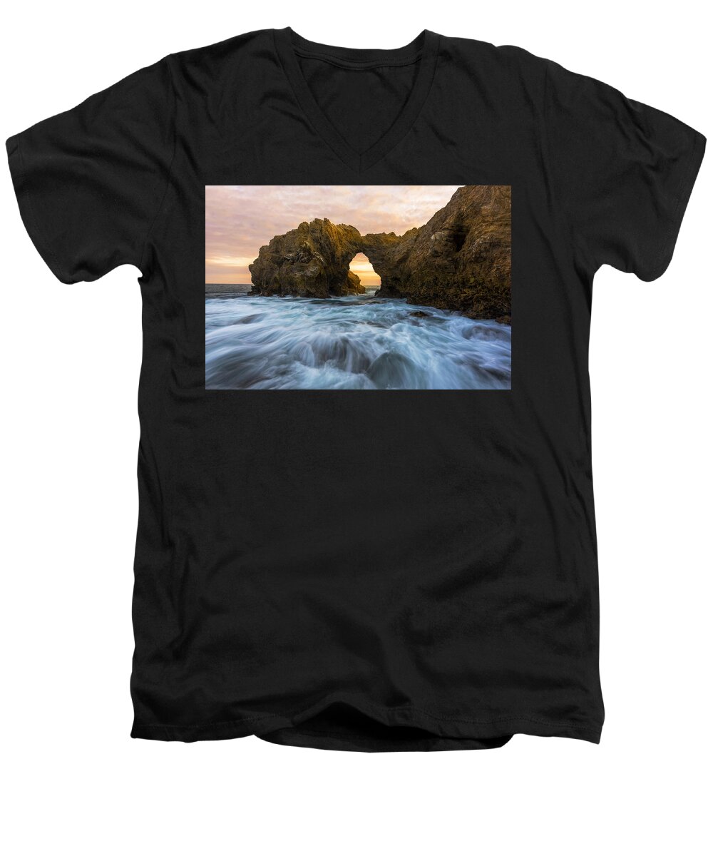 Califorina Men's V-Neck T-Shirt featuring the photograph Corona Del Mar by Dustin LeFevre