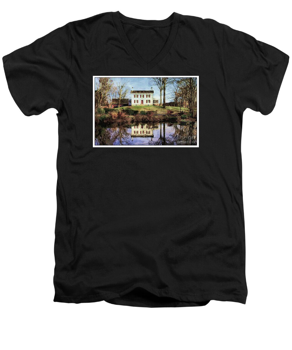 Landscape Men's V-Neck T-Shirt featuring the photograph Country Living by Marcia Lee Jones