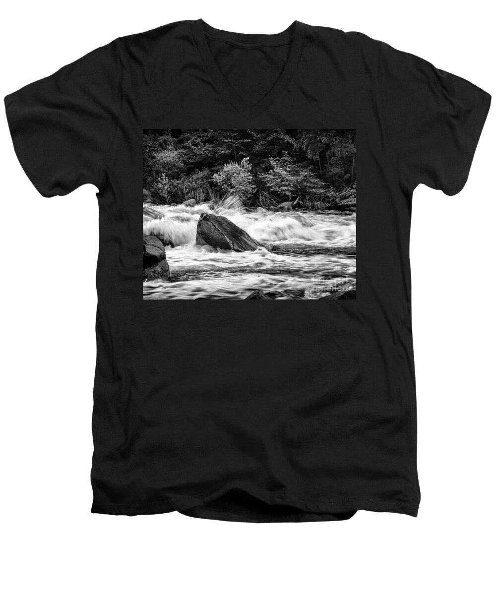 River Men's V-Neck T-Shirt featuring the photograph Crash by Anthony Michael Bonafede