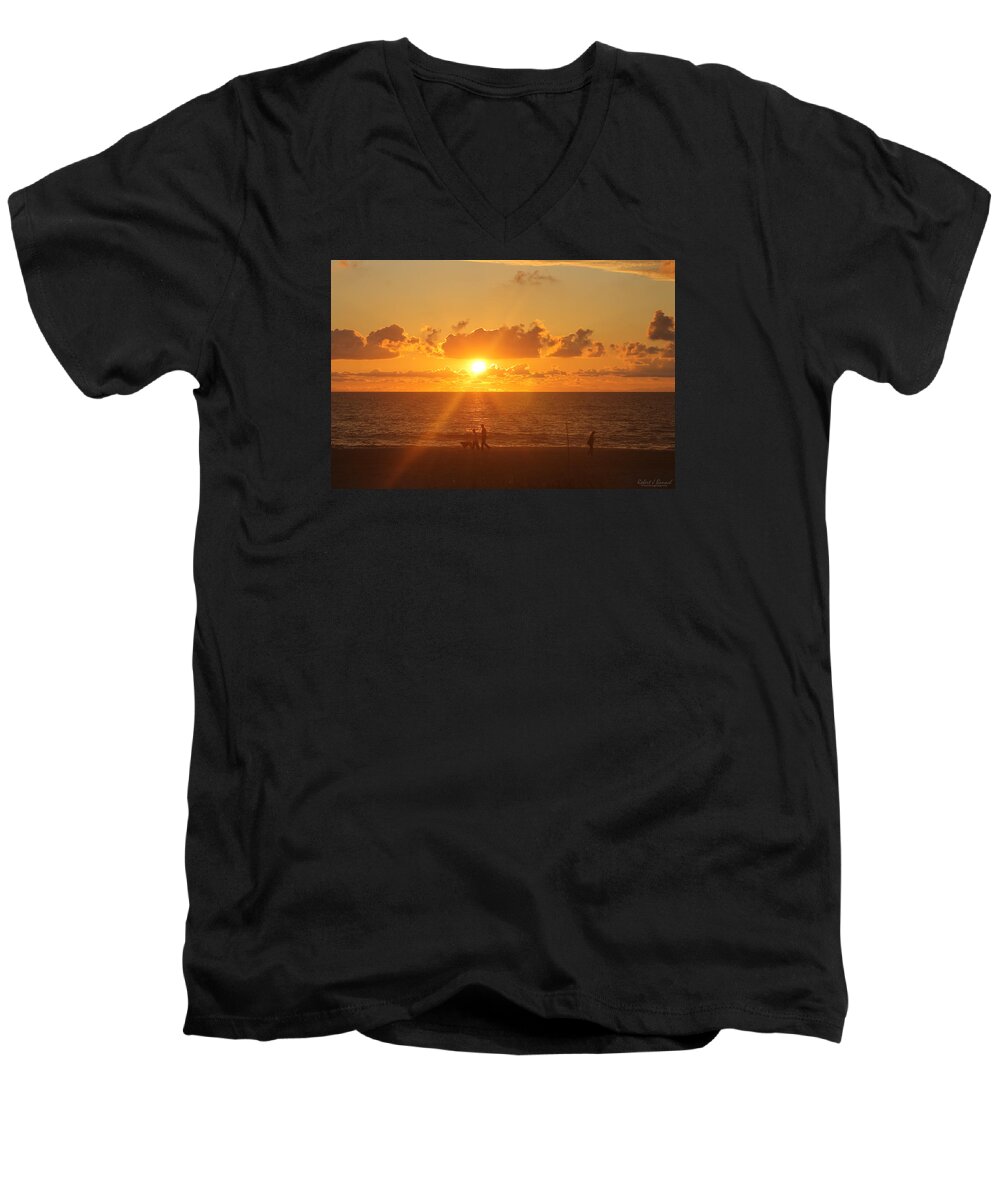 People Men's V-Neck T-Shirt featuring the photograph Crossing Paths by Robert Banach