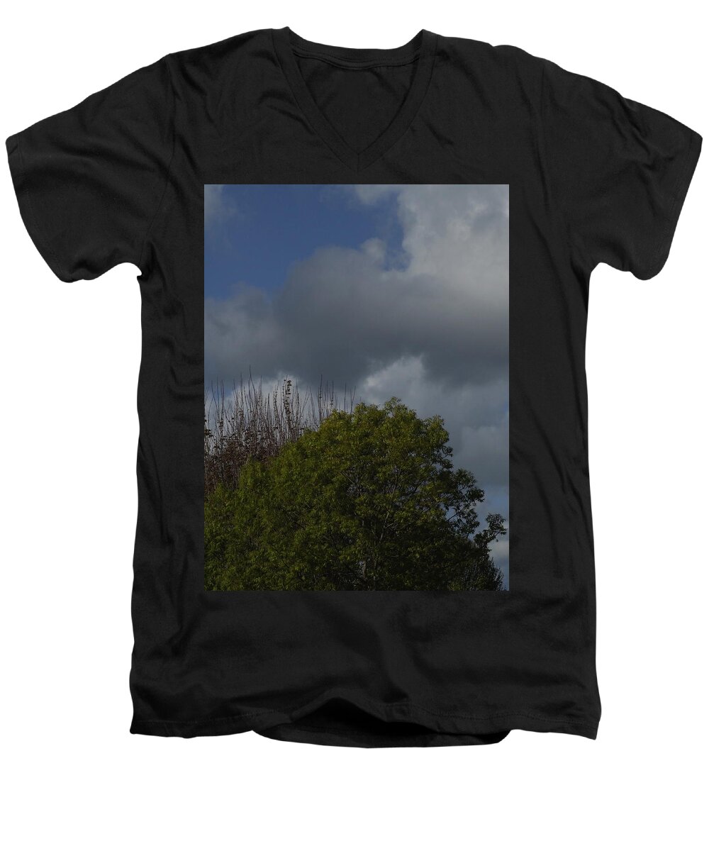 Men's V-Neck T-Shirt featuring the photograph Cumulus 14 and Trees by Richard Thomas