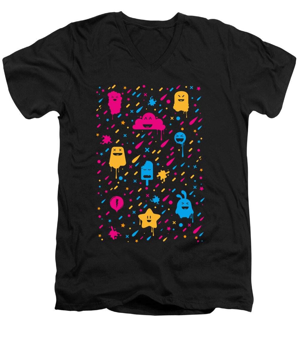 Cute Men's V-Neck T-Shirt featuring the digital art Cute Color Stuff by Philipp Rietz