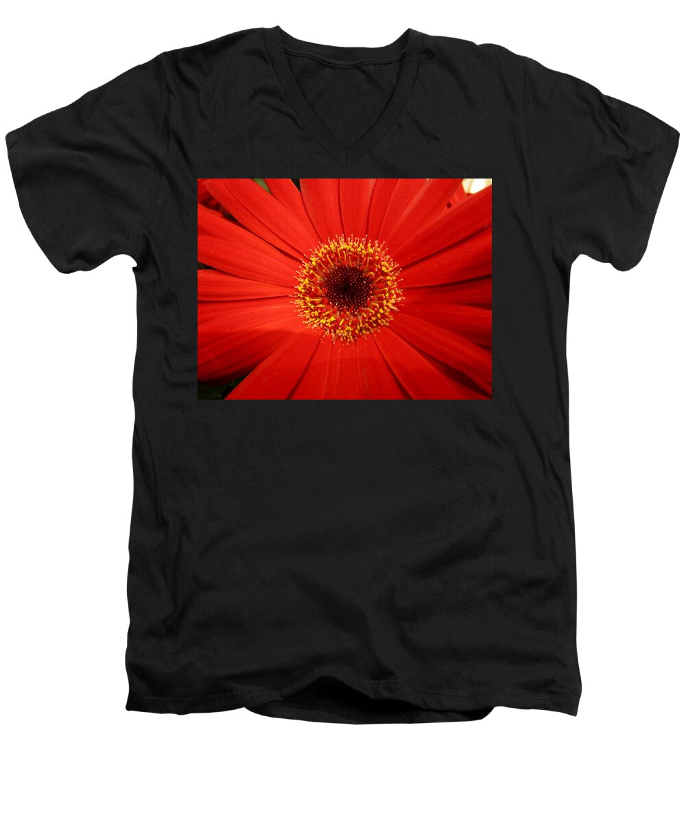 Red Men's V-Neck T-Shirt featuring the photograph Cutout by nature by Rosita Larsson