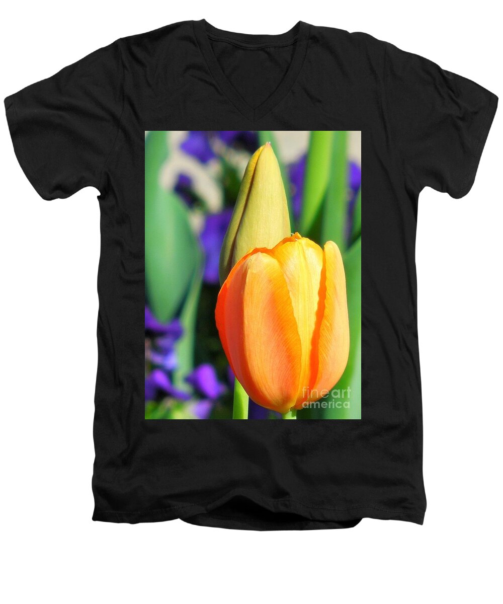 Tulip Men's V-Neck T-Shirt featuring the photograph Dazzling Tulip by Chad and Stacey Hall