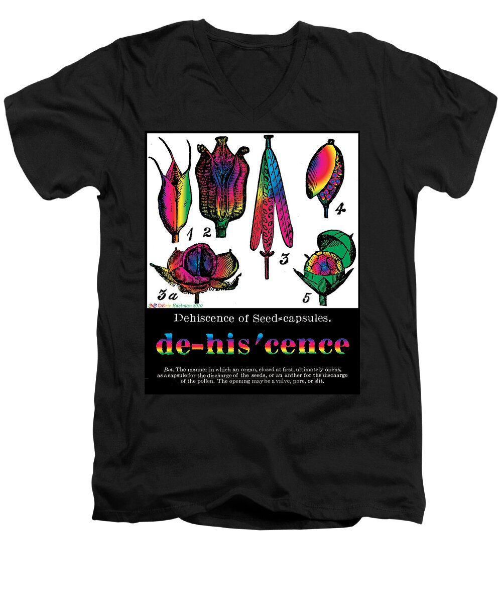 Grasses Men's V-Neck T-Shirt featuring the digital art Dehiscence by Eric Edelman