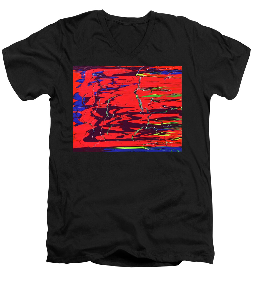 Fusionart Men's V-Neck T-Shirt featuring the painting Dichotomy by Ralph White