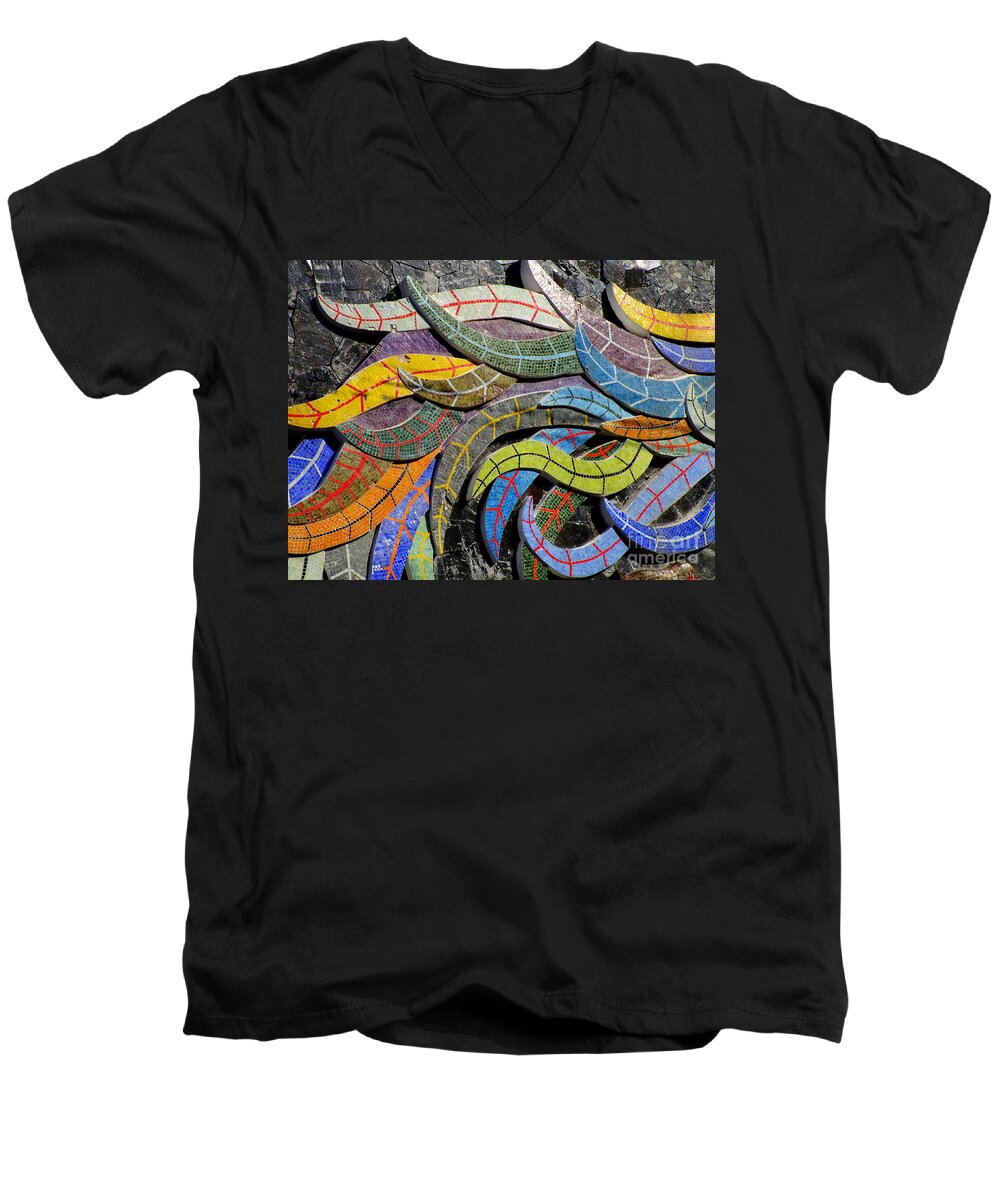 Diego Rivera Men's V-Neck T-Shirt featuring the photograph Diego Rivera Mural 6 by Randall Weidner
