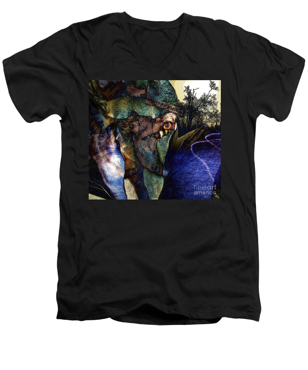 Dog Men's V-Neck T-Shirt featuring the photograph Domesticated by Ronald Bissett
