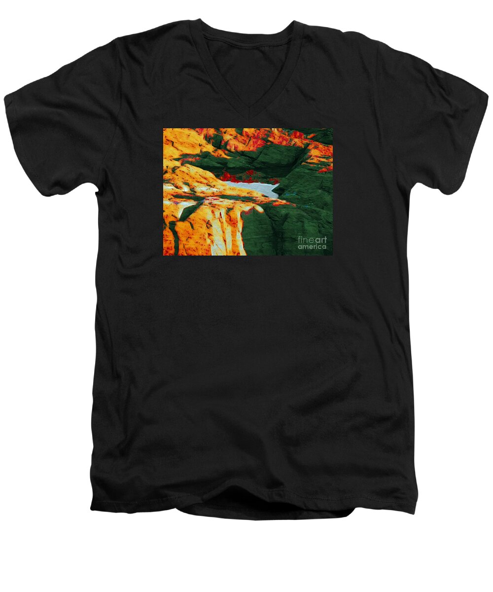 Abstract Men's V-Neck T-Shirt featuring the photograph Dream Colors by Marcia Lee Jones