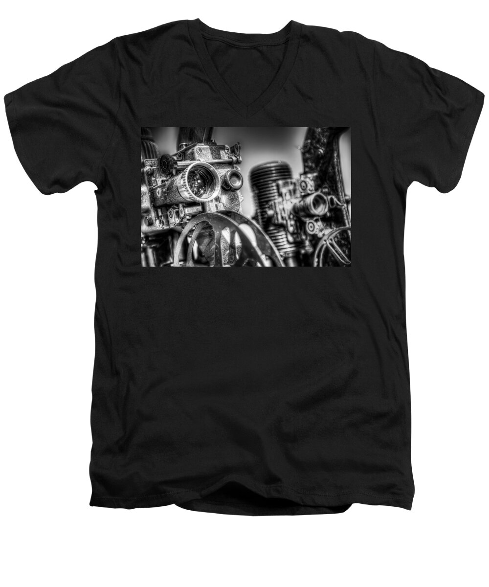 Film Men's V-Neck T-Shirt featuring the photograph Dueling Projectors by Scott Norris
