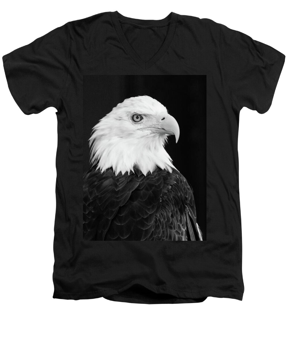  Men's V-Neck T-Shirt featuring the photograph Eagle Portrait Special by Coby Cooper