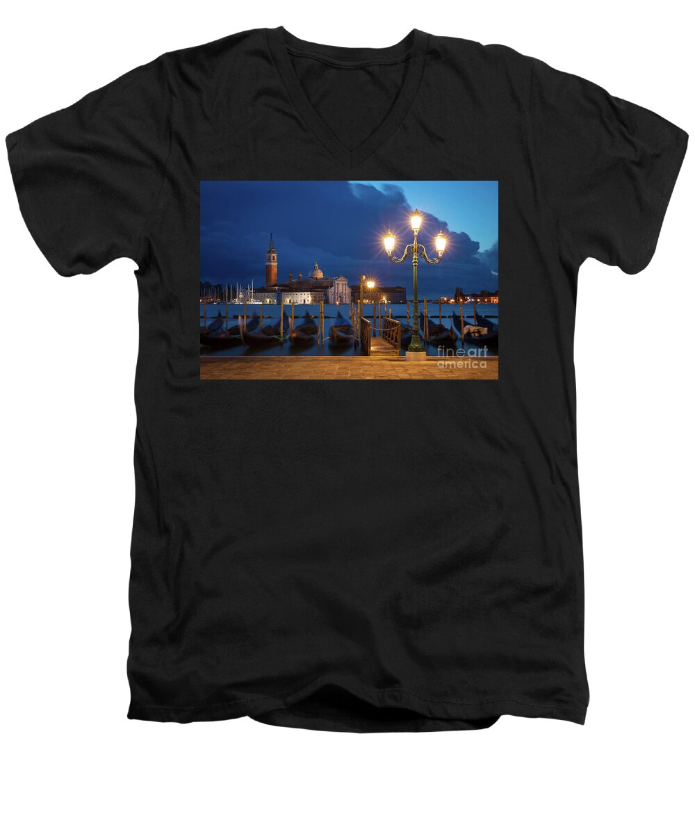 Venice Men's V-Neck T-Shirt featuring the photograph Early Morning in Venice by Brian Jannsen